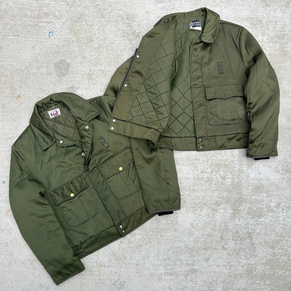 Vintage 70s Butwin Military Polics Bomber Jacket Lot 2 Olive Green Size M L